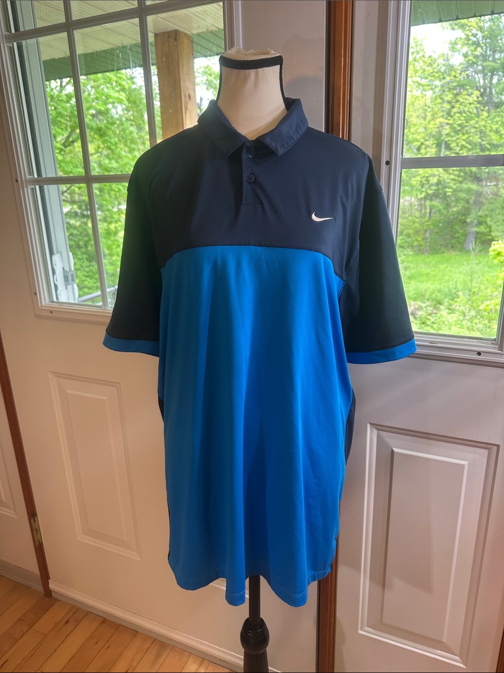 NWOT Nike Golf Two-Tone Navy and Royal Blue Polo